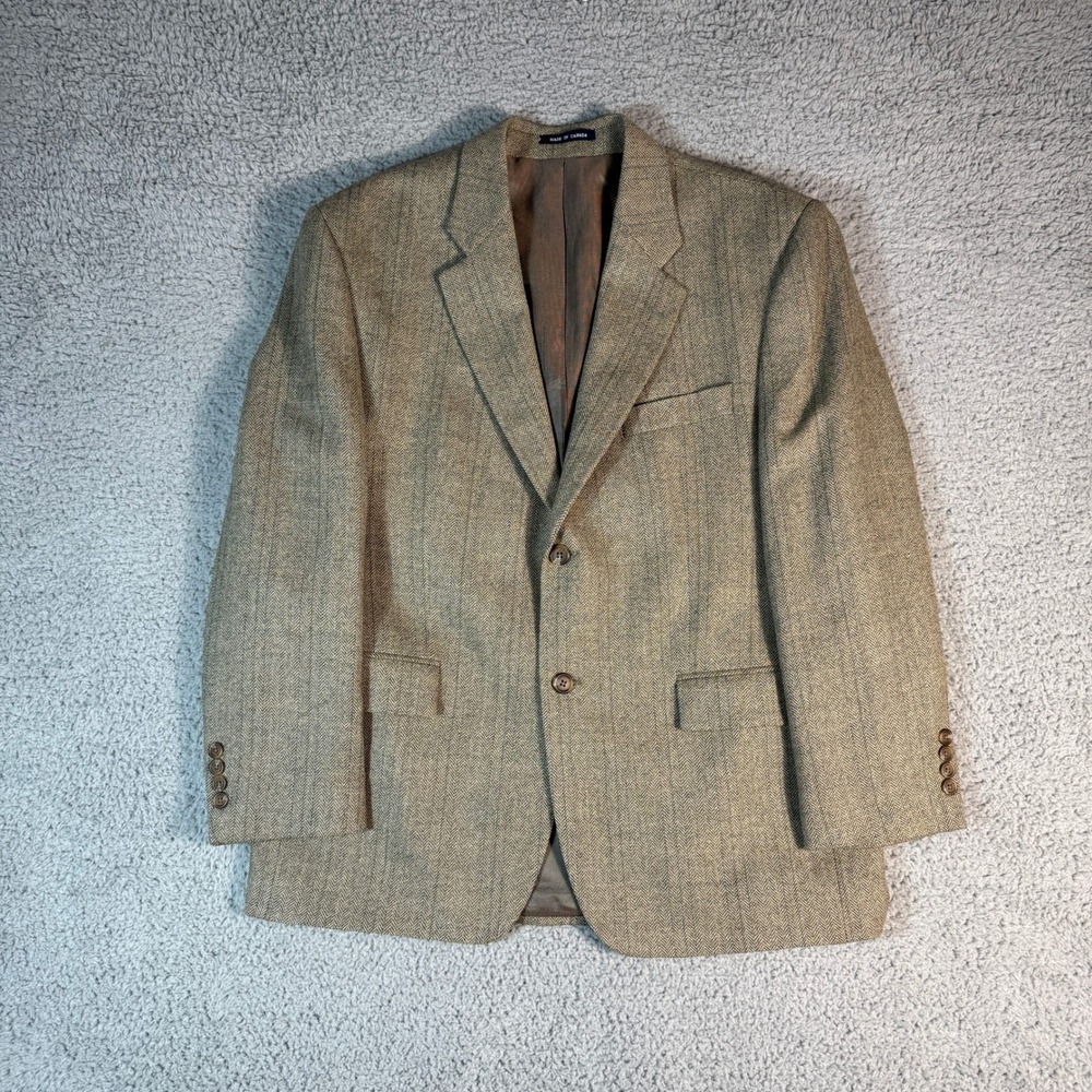 Vtg Ralph Lauren‎ for Dillard's Blazer Mens Size 42S Brown 100% Wool Canada Made